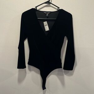 NWT - Black Velvet XS Bodysuit Banana Republic
